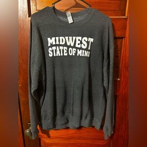 Gildan Gray Crewneck Sweater Midwest State of Mind